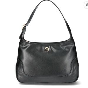 Time and Tru Black Shoulder Bag with Gold Accent
